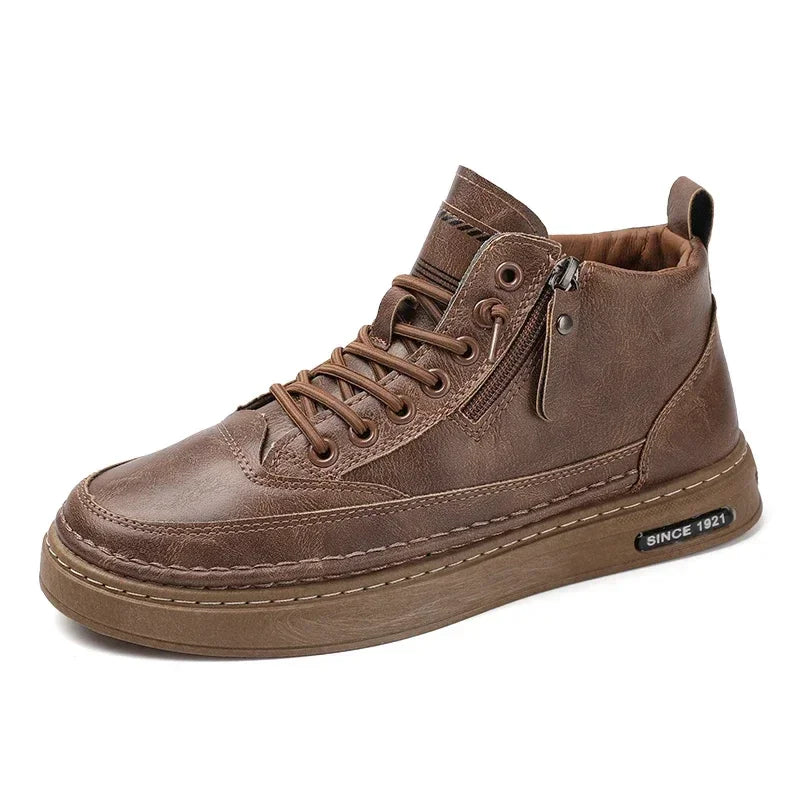 Men Boots Winter High Top Leather Casual Outdoor Shoes - Empire P.E