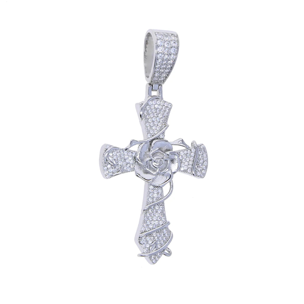 Iced Out Cross Pendant Necklace