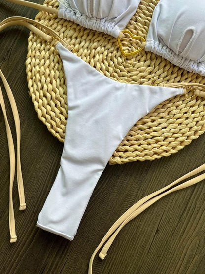 RUOTONSEPT Sexy Halter Solid color Bikini Set Women's Swimsuit Two-piece Triangle Thong Swimwear Bathing Suit Brazilian Biquinis - Empire P.E