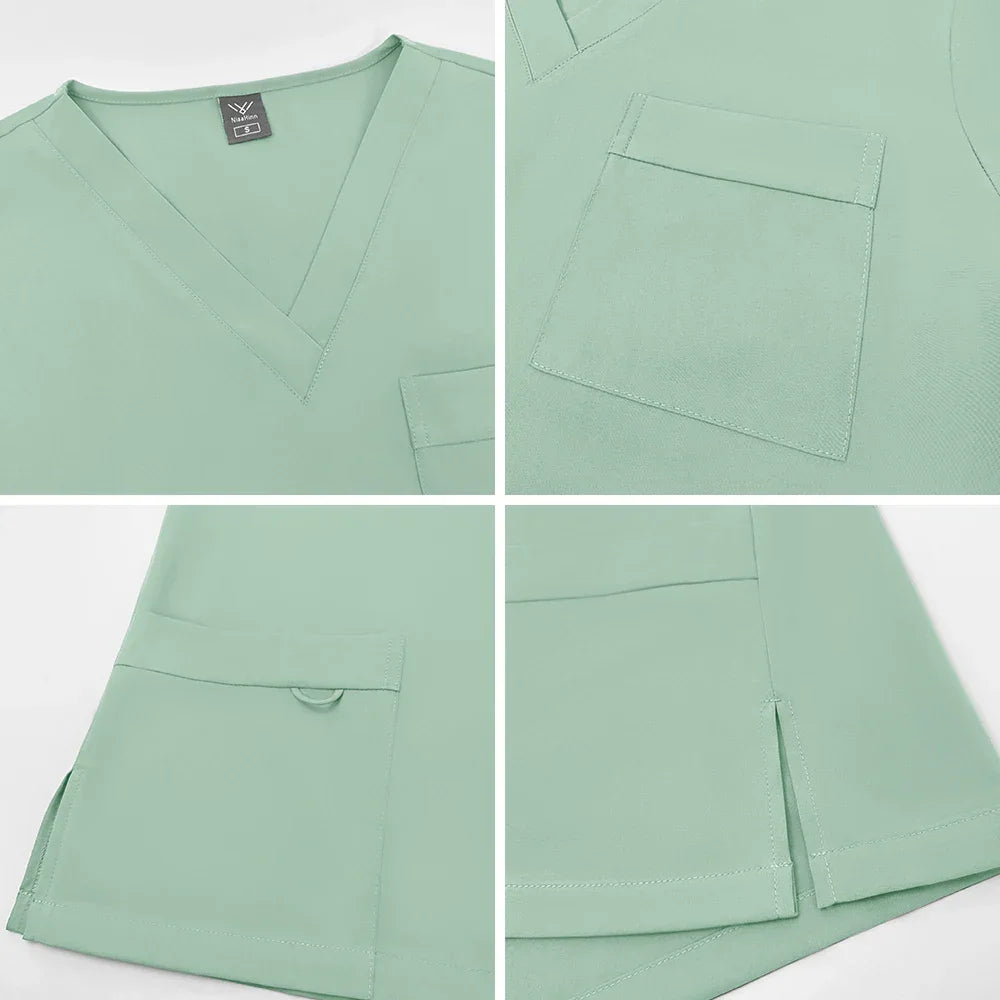 Uniform Unisex Elastic Scrubs Top Pants 2-piece Set - Empire P.E