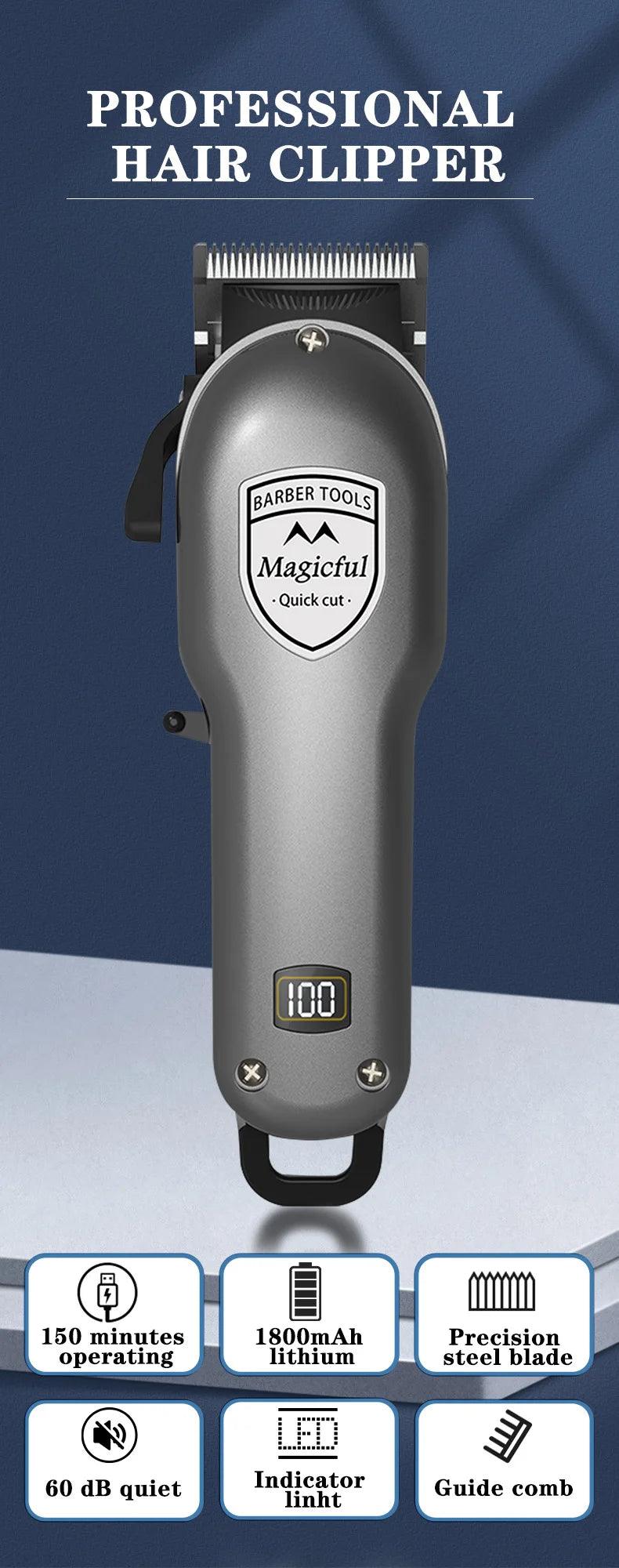 Magicful Hair Clipper Hair Trimmer For Men Rechargeable Li-ion Battery - Empire P.E