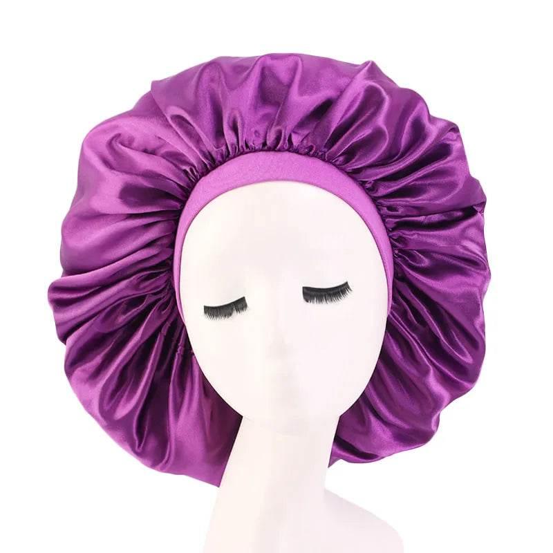 Women Oversized Silky Hair Bonnet Solid Color - Empire P.E