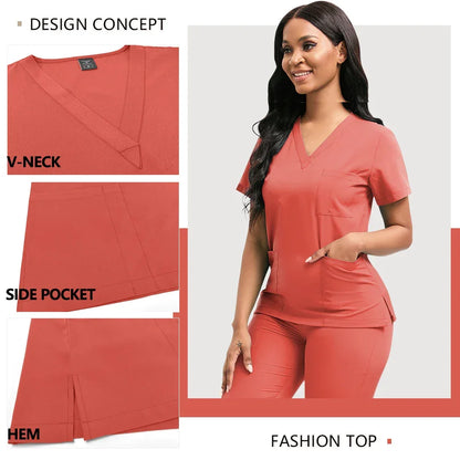 Clinic Workwear Unisex Medical Nurse Scrub Set