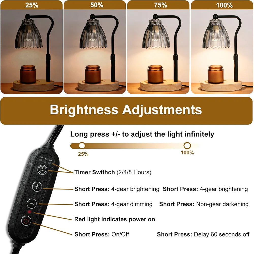Candle Warmer Lamp with Timer Dimmable Wax Warmer Lamp