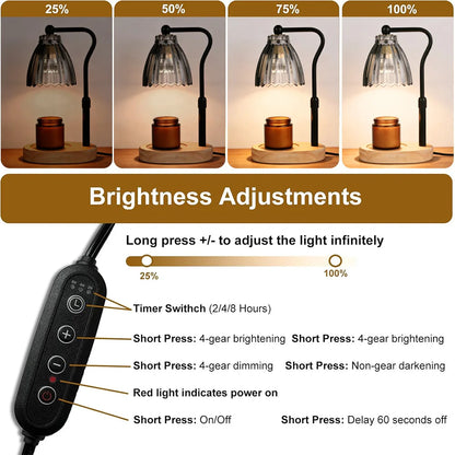 Candle Warmer Lamp with Timer Dimmable Wax Warmer Lamp