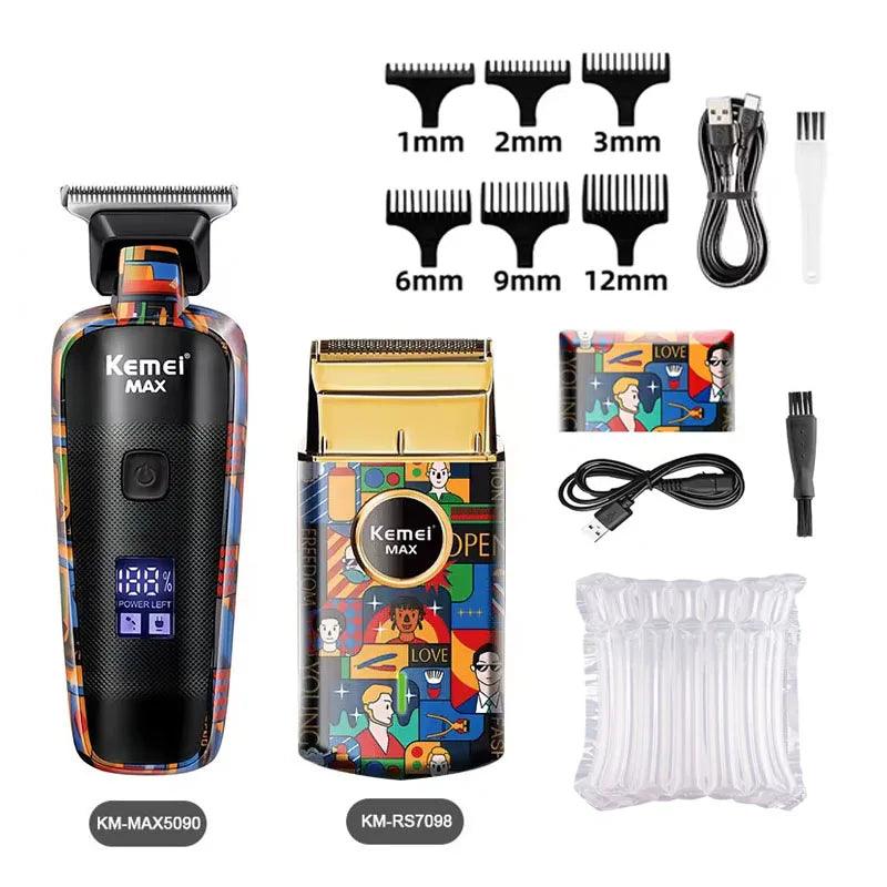 Kemei Rechargeable Graffiti Pattern Electric Hair Clipper Professional - Empire P.E