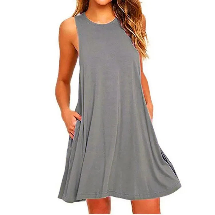 Women's Summer Casual Swing T-Shirt Dresses - Empire P.E
