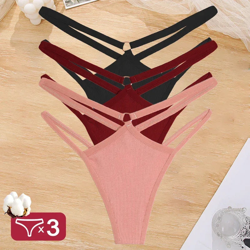 3PCS/Set Cotton Panties for Women Hollow Out - Empire P.E