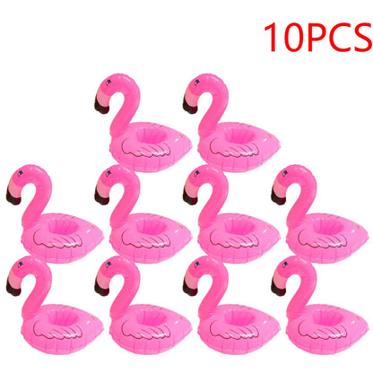 10-20PCS Water Coasters Floating Inflatable Cup Holder Swimming Pool Drink Float Toy Inflatable Pool Flamingo Party Decoration
