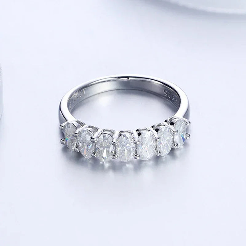 [ Moissanite Rings ] Emerald Oval Moissanite Diamond Rings For Women S925 Sterling Silver - Empire P.E