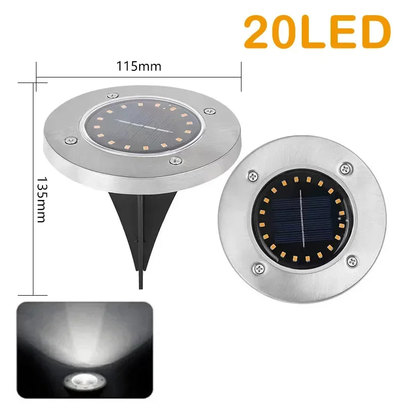 8/20LED Solar Power Disk Light Outdoor Garden Solar Underground Light - Empire P.E