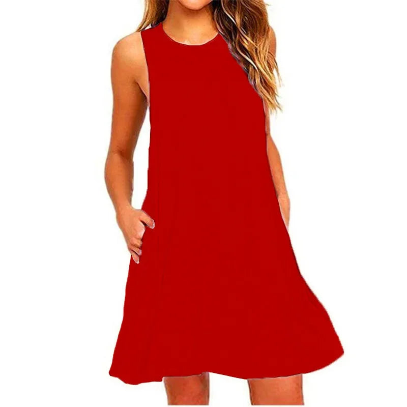 Women's Summer Casual Swing T-Shirt Dresses - Empire P.E