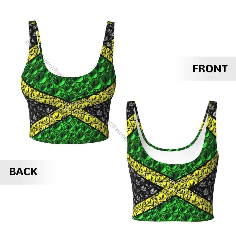 Sports Bra Women Running Yoga Clothes Vest Jamaica Kingdom Flag Gathering Fitness Vest - Empire P.E