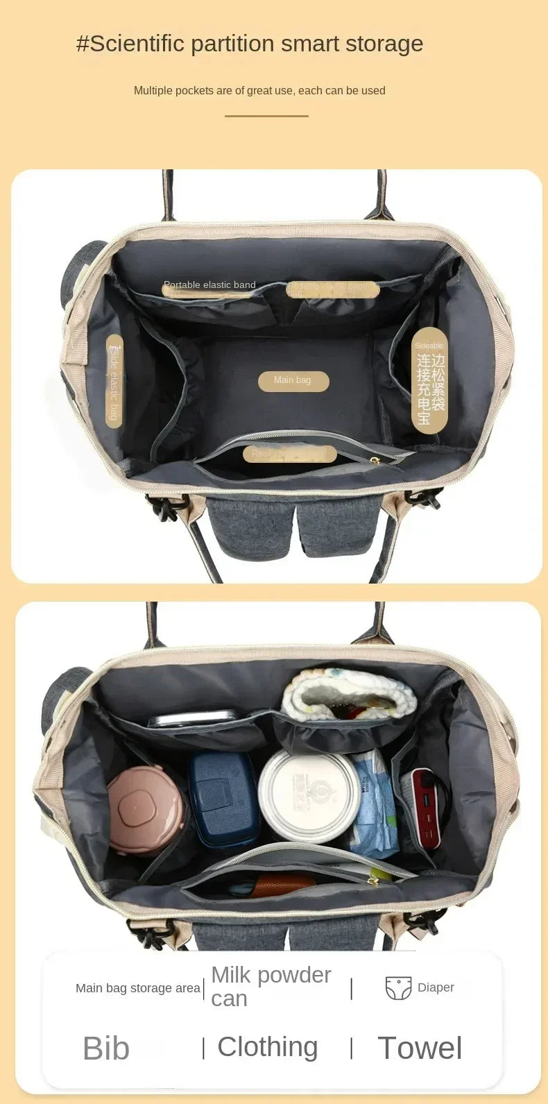 USB Diaper Bag Backpack - Empire P.E