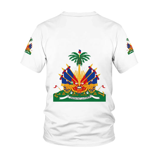 Haiti 2025 National Flag Pattern T-shirt Men Hot Sale New Summer Women Tops Shirt Children Short-Sleeved - Empire P.E