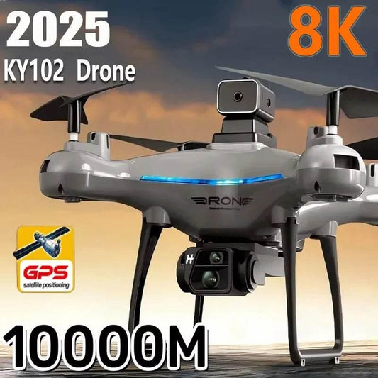 2025 KY102 Drone 8K Professional Dual Camera Brushless Quadcopter Obstacle Avoidance Optical Flow Aerial Drone RC 10000M - Empire P.E