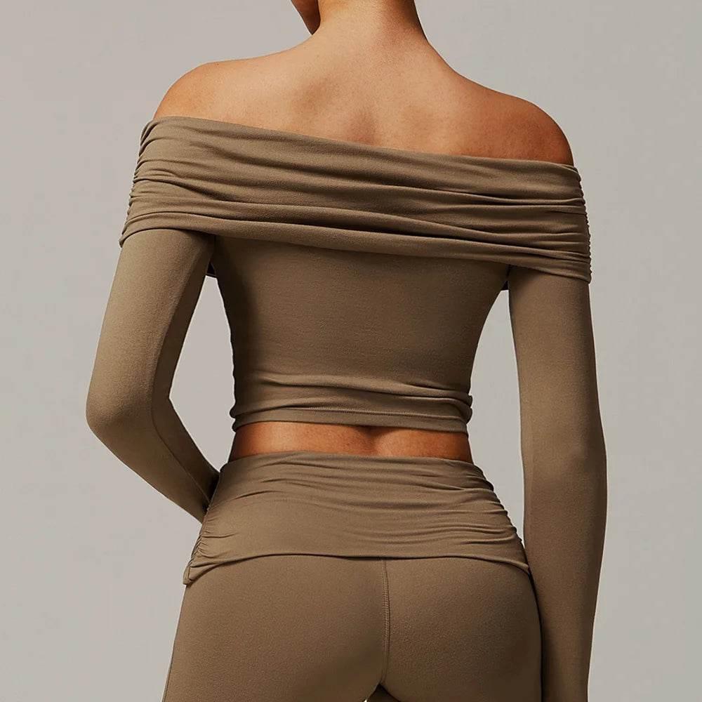 Sexy Yoga Long Sleeve Slim Fit Fitness Yoga Shirts Crop Top Women's Quick-drying Sport Tops Running Workout Women Gym Clothing - Empire P.E