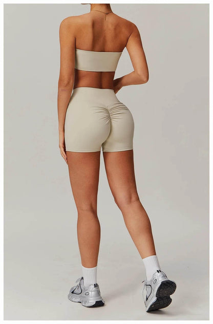 New Women Yoga Shorts High Waist Beautiful Buttocks Gym Sexy Feel V-shaped Shorts Sports Fitness Tights Push up Run Leggings - Empire P.E