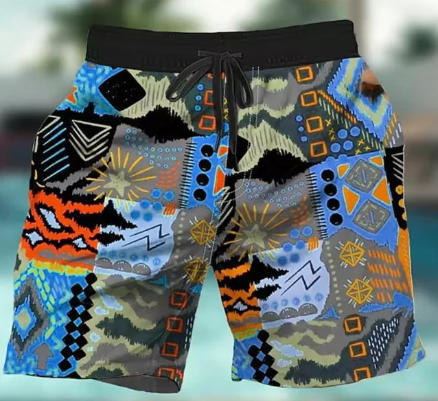 Men's 3D Print Graffiti Art Pattern Beach Shorts