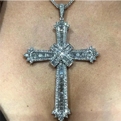 Luxury Hiphop Lab Diamond Cross Pendant 925 Sterling Silver - Empire P.E