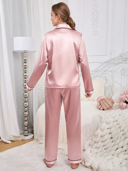 Women's Silky Satin Pajama Set - Empire P.E