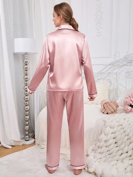 Women's Silky Satin Pajama Set - Empire P.E
