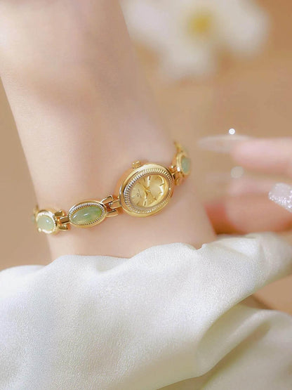 UTHAI Women's Watch Ladies Bracelet Luxury Brand Waterproof Retro Natural Dongling Stone Hotan Jade Advanced Chain Watches Gift - Empire P.E