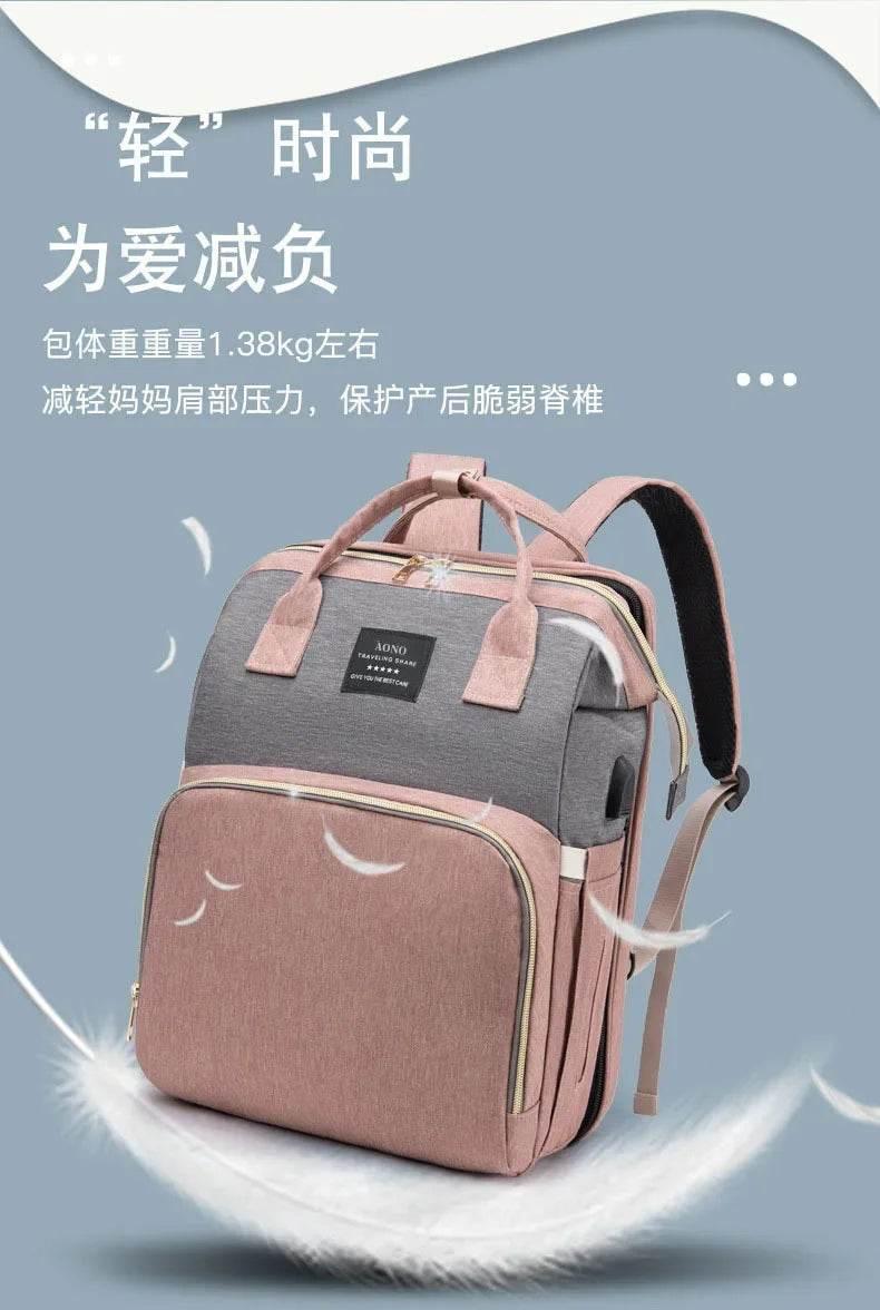 New Multifunctional Mother and Baby Bag Mom Bag Bottle Backpack Folding Sleeping Changing Bag Diaper Backpack - Empire P.E