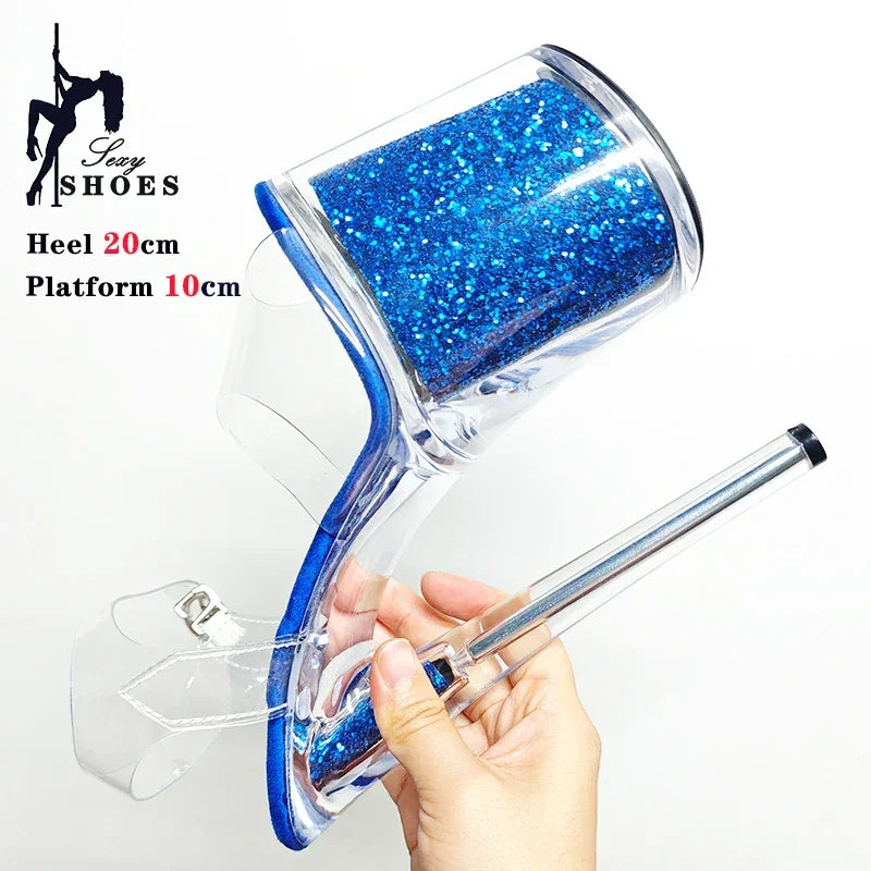 20CM/8inche Exotic Stripper High Heel Glitter Stiletto Heels - Empire P.E