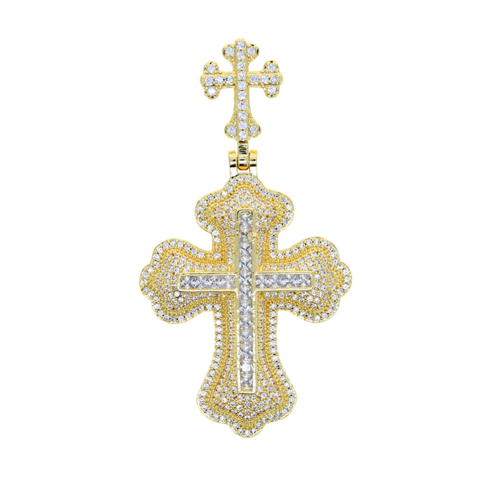 Iced Out Cross Pendant Necklace