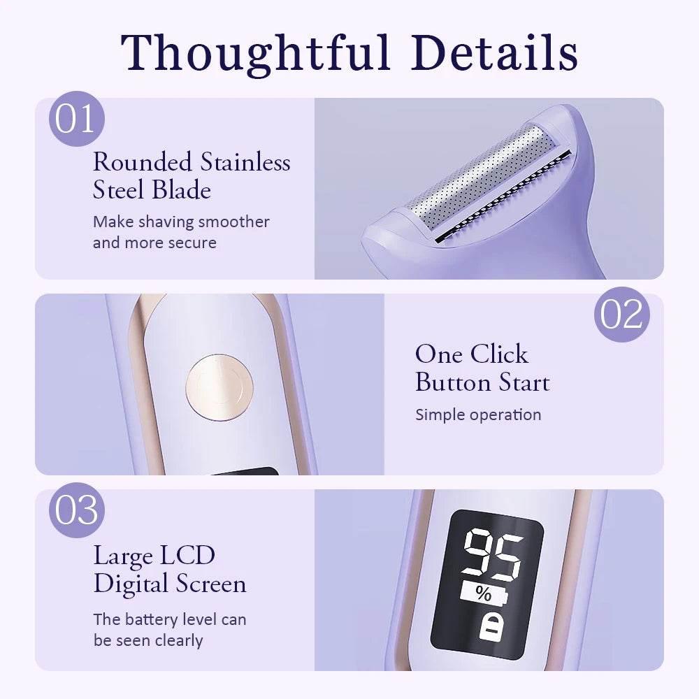 Electric Razors for Women 5 In 1 Bikini Trimmer Face Shavers Hair Removal for Underarms Legs Ladies Body Trimmer Home Appliances - Empire P.E