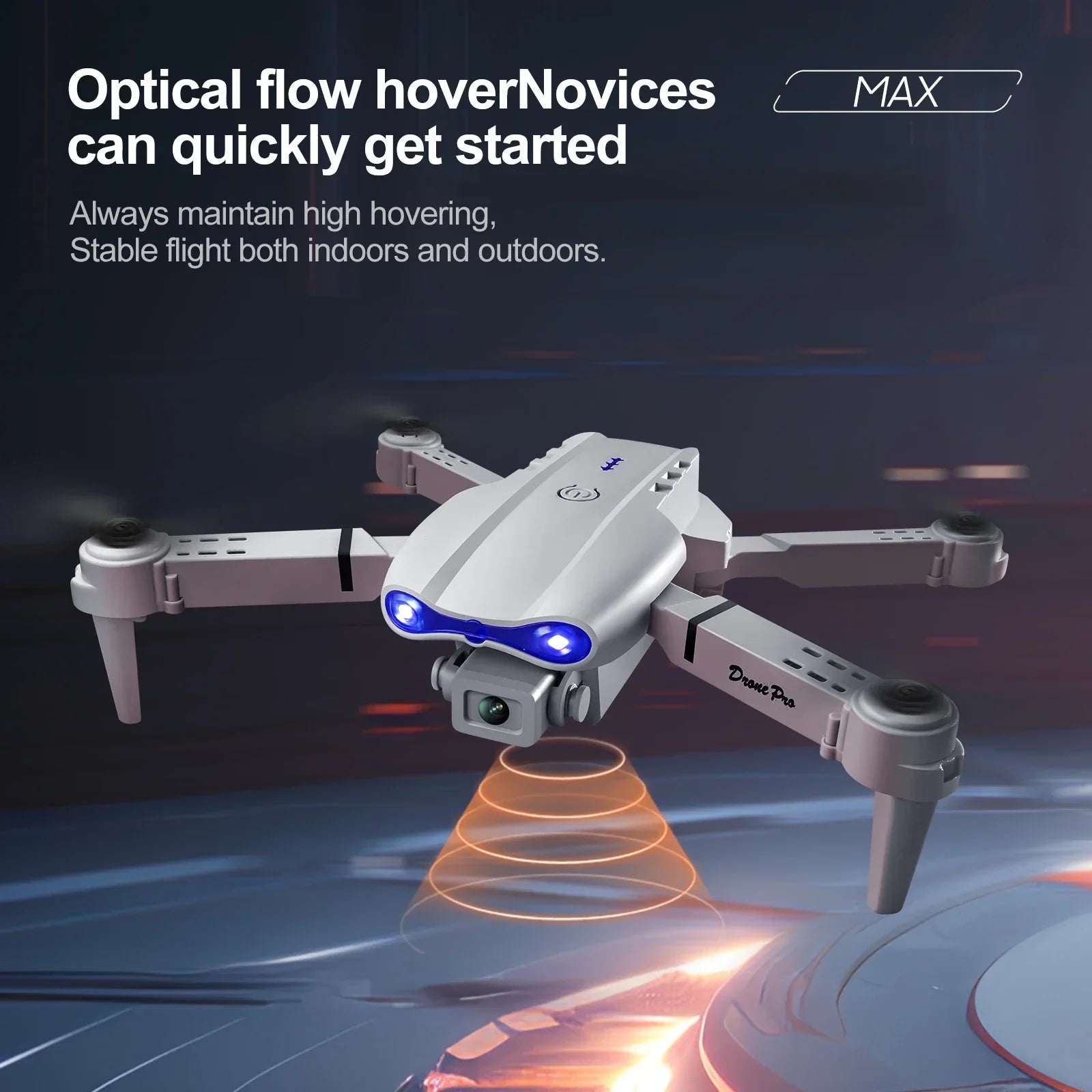 White Gray E88E99 Lighting Screen Control Mini Drone Dual Camera - Empire P.E