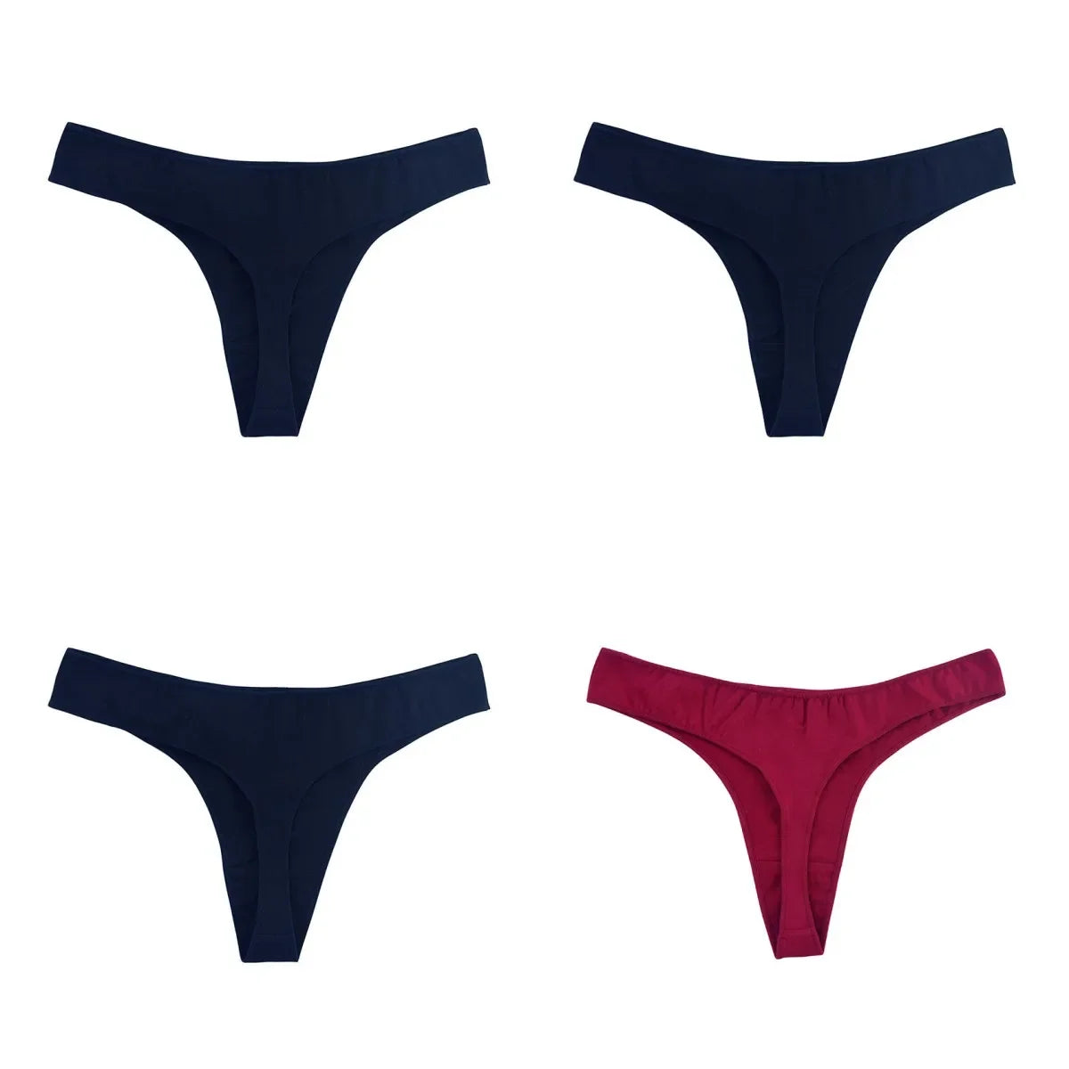 4Pcs/Set Cotton Panties Women Thongs Low Rise G-String - Empire P.E
