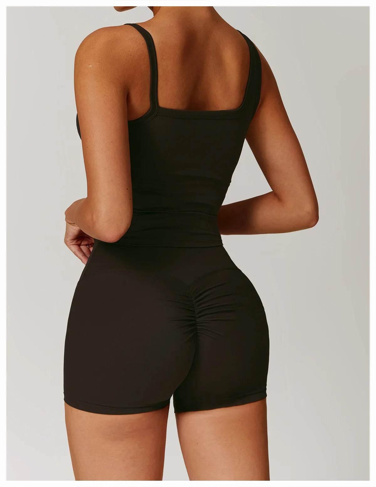 New Women Yoga Shorts High Waist Beautiful Buttocks Gym Sexy Feel V-shaped Shorts Sports Fitness Tights Push up Run Leggings - Empire P.E