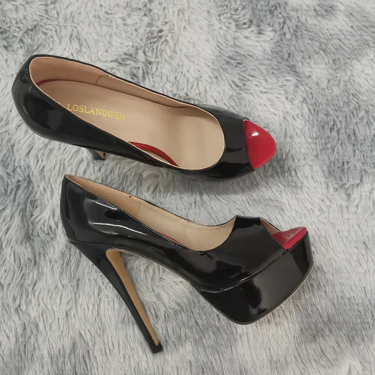 Women Pumps Sexy Platform Peep Toe 14cm - Empire P.E