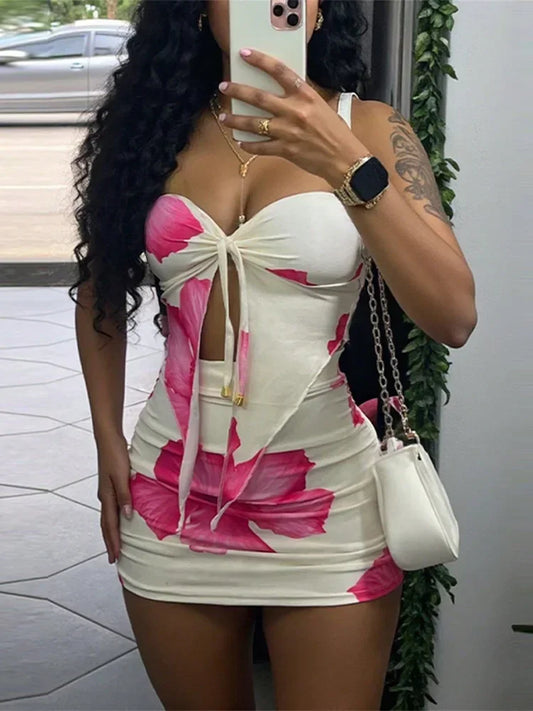 Sexy Slim Fit Short Skirt 2-piece Set