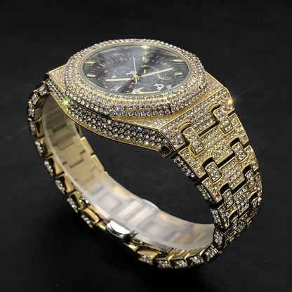 Men's Luxury Full Ice Out  Hip Hop Tourbillon Watches