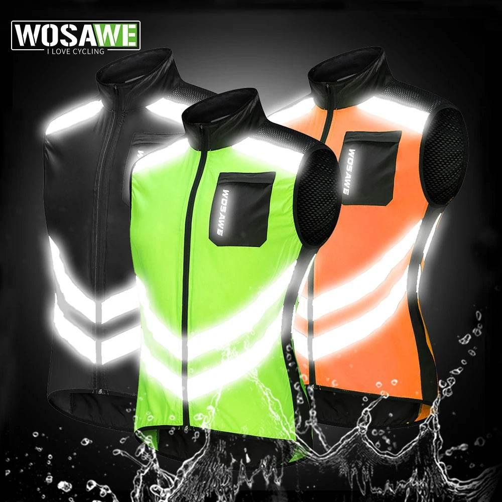 WOSAWE Cycling Vests Reflective Safety Vest Bicycle Sportswear Outdoor Running Breathable Jersey For Men Women Bike Wind Coat - Empire P.E