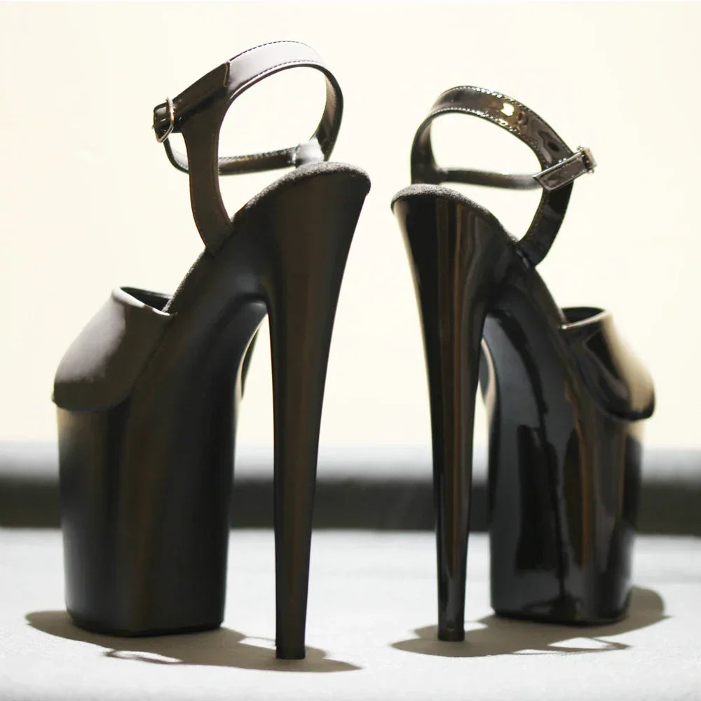 Extreme Black Paint Baking Process High Heel 20CM Heels - Empire P.E