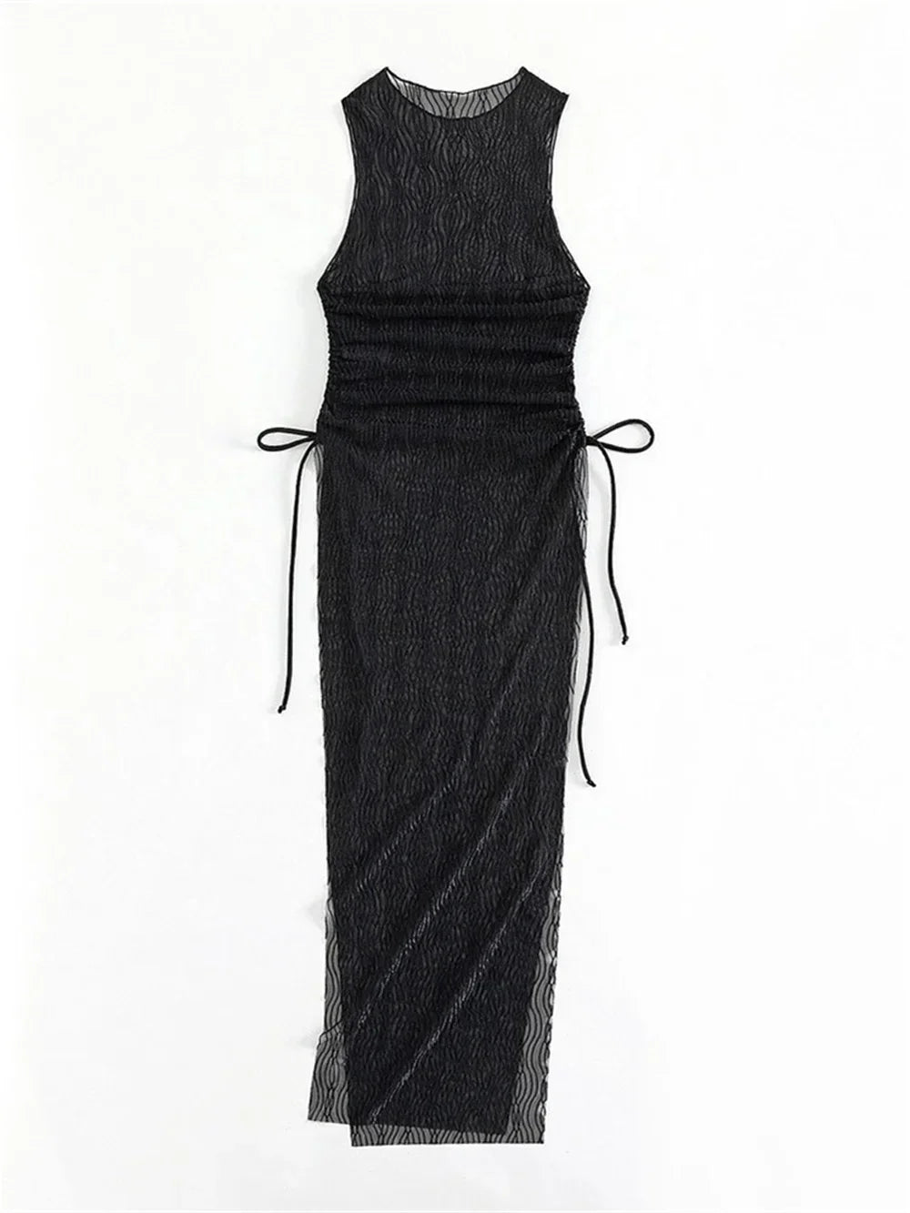 Sexy Mesh High Slit Dress Cover-Ups