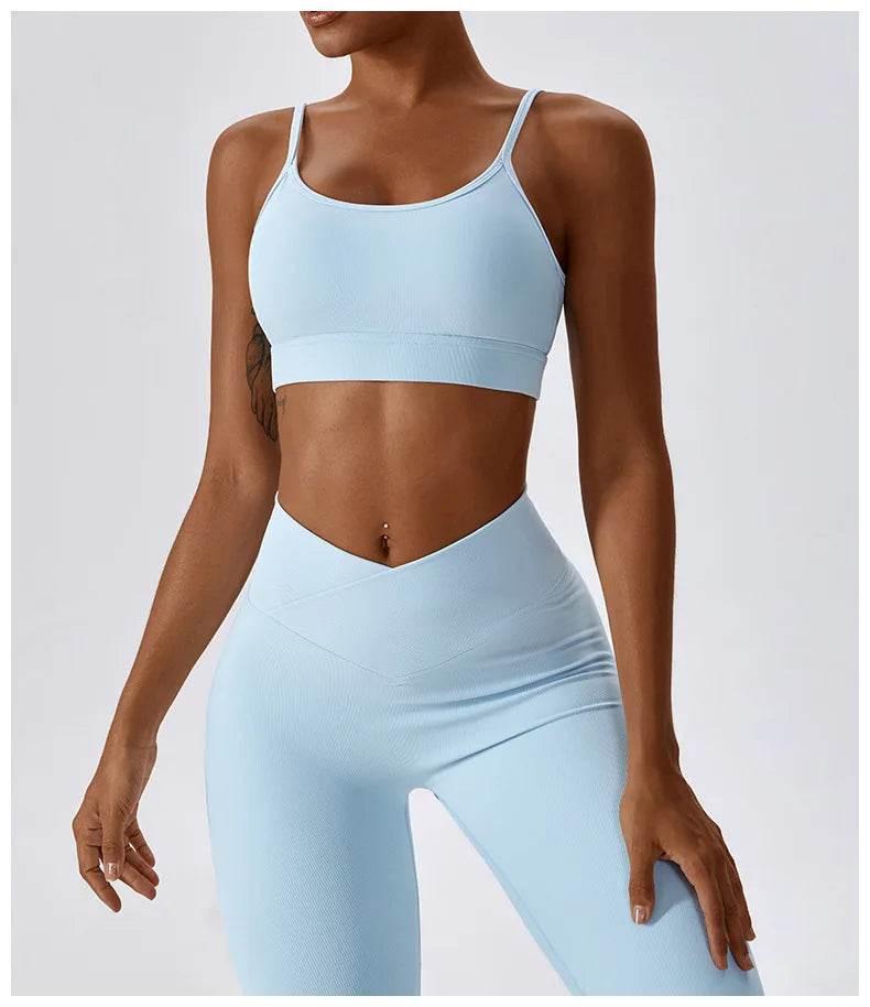2PCS Seamless Yoga Set Gym Clothes Sportswear Yoga Suits For Women Fitness Rib Tracksuits Sports Bra Gym Leggings Sports Suits - Empire P.E