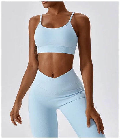 2PCS Seamless Yoga Set Gym Clothes Sportswear Yoga Suits For Women Fitness Rib Tracksuits Sports Bra Gym Leggings Sports Suits - Empire P.E