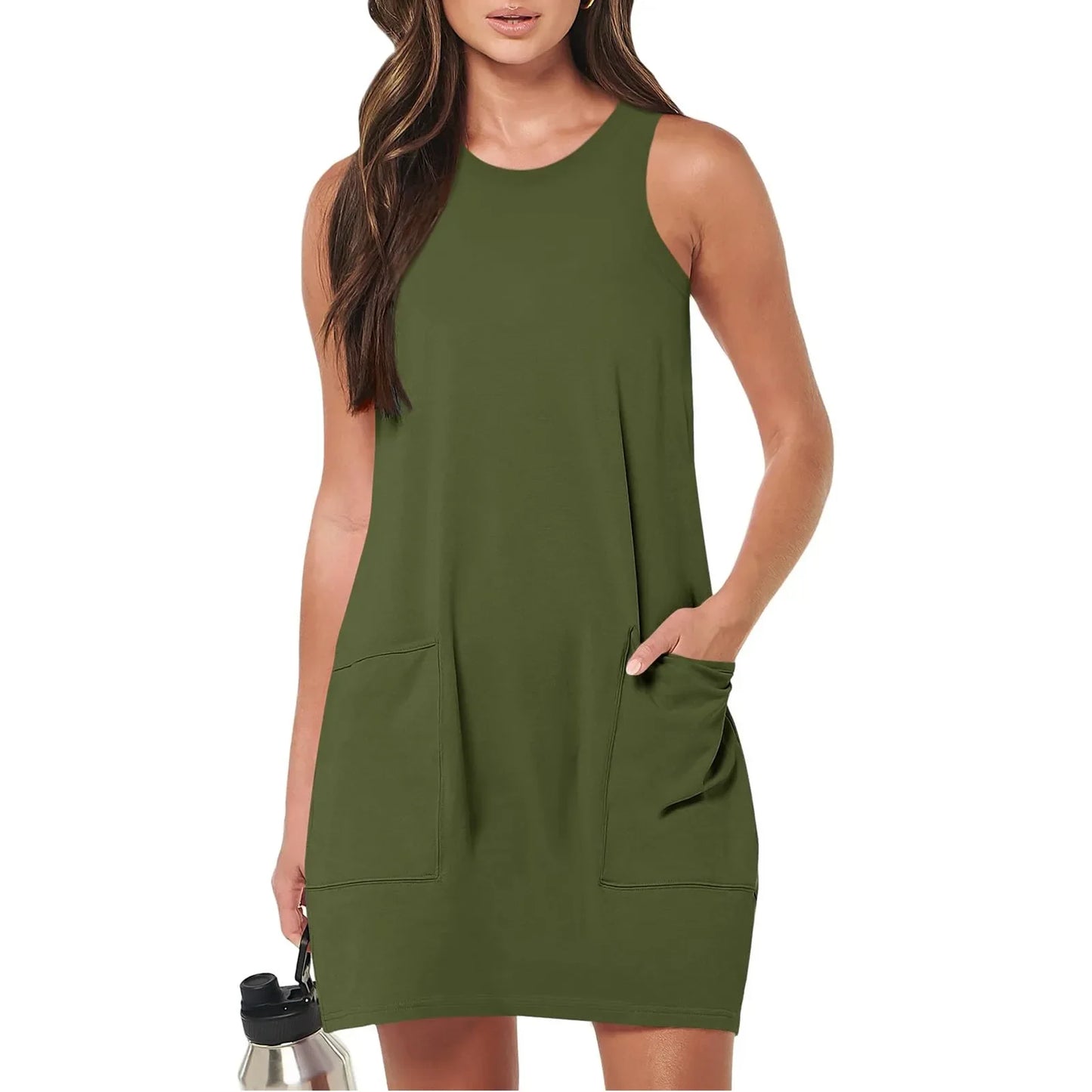 Summer Casual Solid Colour Vintage Sundress - Empire P.E