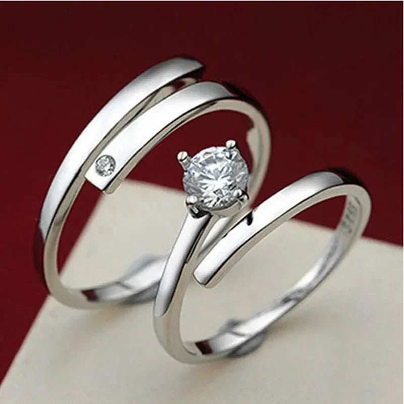 NEW 925 Sterling Silver Moissanite Diamond Couple Rings - Empire P.E