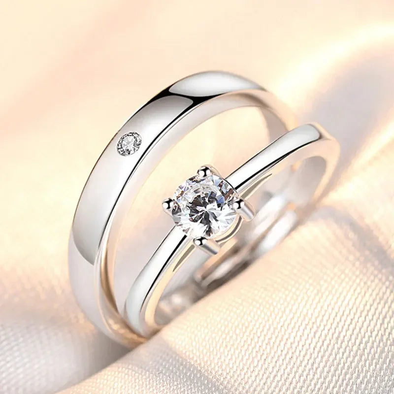 NEW 925 Sterling Silver Moissanite Diamond Couple Rings - Empire P.E