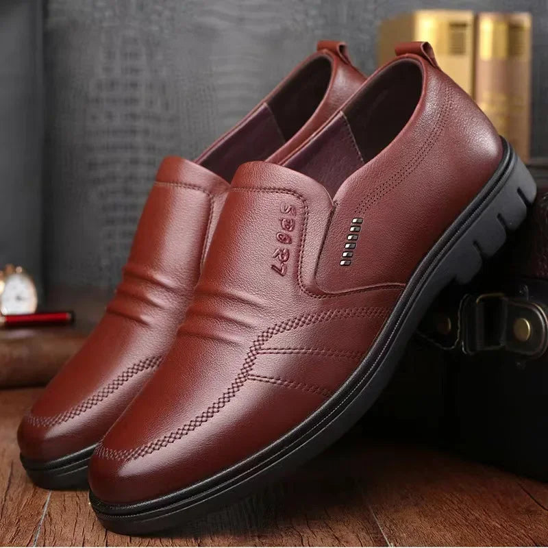 Men's leather shoes Soft bottom anti slip and breath shoes - Empire P.E