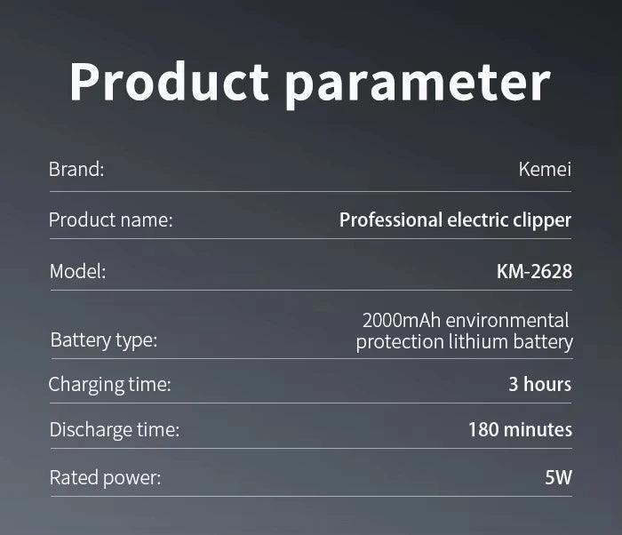 Kemei KM-2628 KM-678 KM-2024 Professional Electric Hair Clippers Rechargeable - Empire P.E