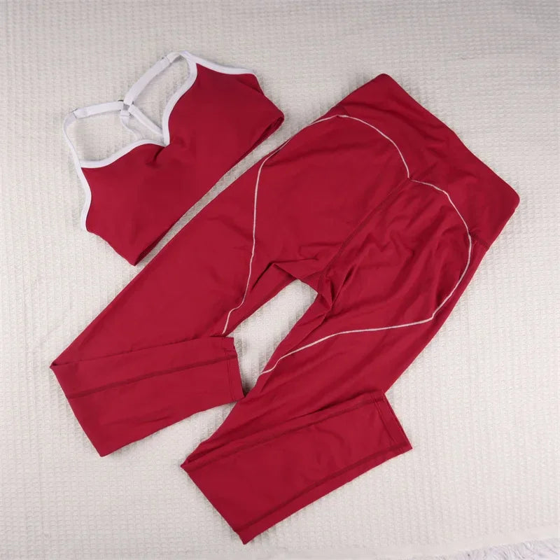 Gym Set Contrasting Color Sports Bra Suits - Empire P.E