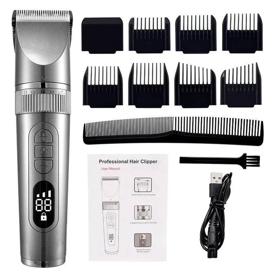 Electric Hair Clipper Men's Professional Hair Clipper Ceramic Blade Household Low Noise Trimmer USB Charging Men's Haircut Tools - Empire P.E