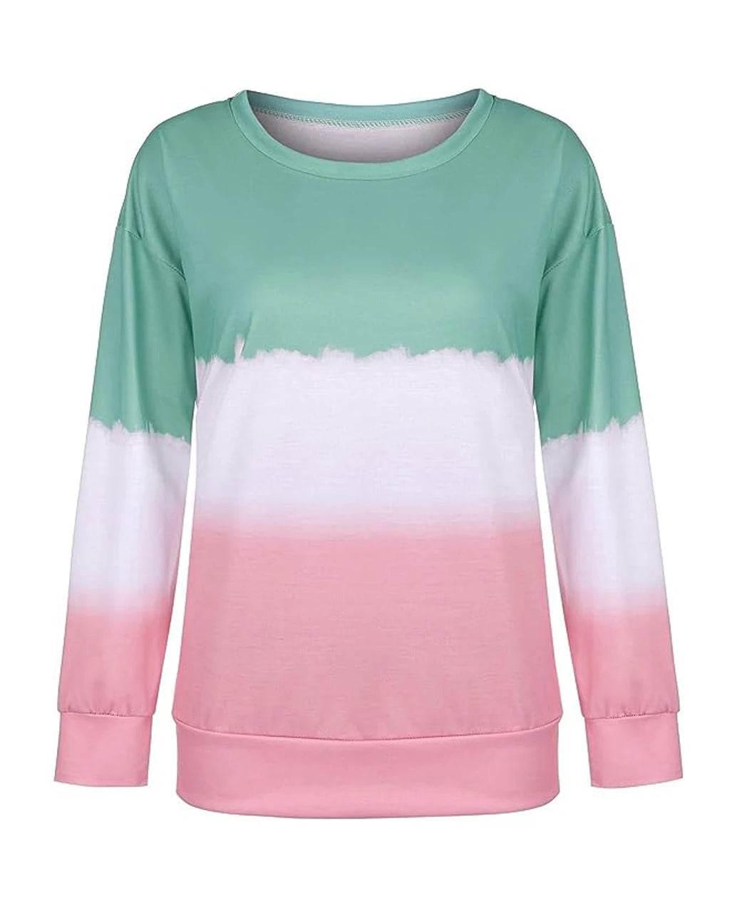 Plus Size Sweatshirt for Women Trendy Long Sleeve Oversized Lightweight Tops Tie-Dye Printed Gradient Pullover Blouse - Empire P.E